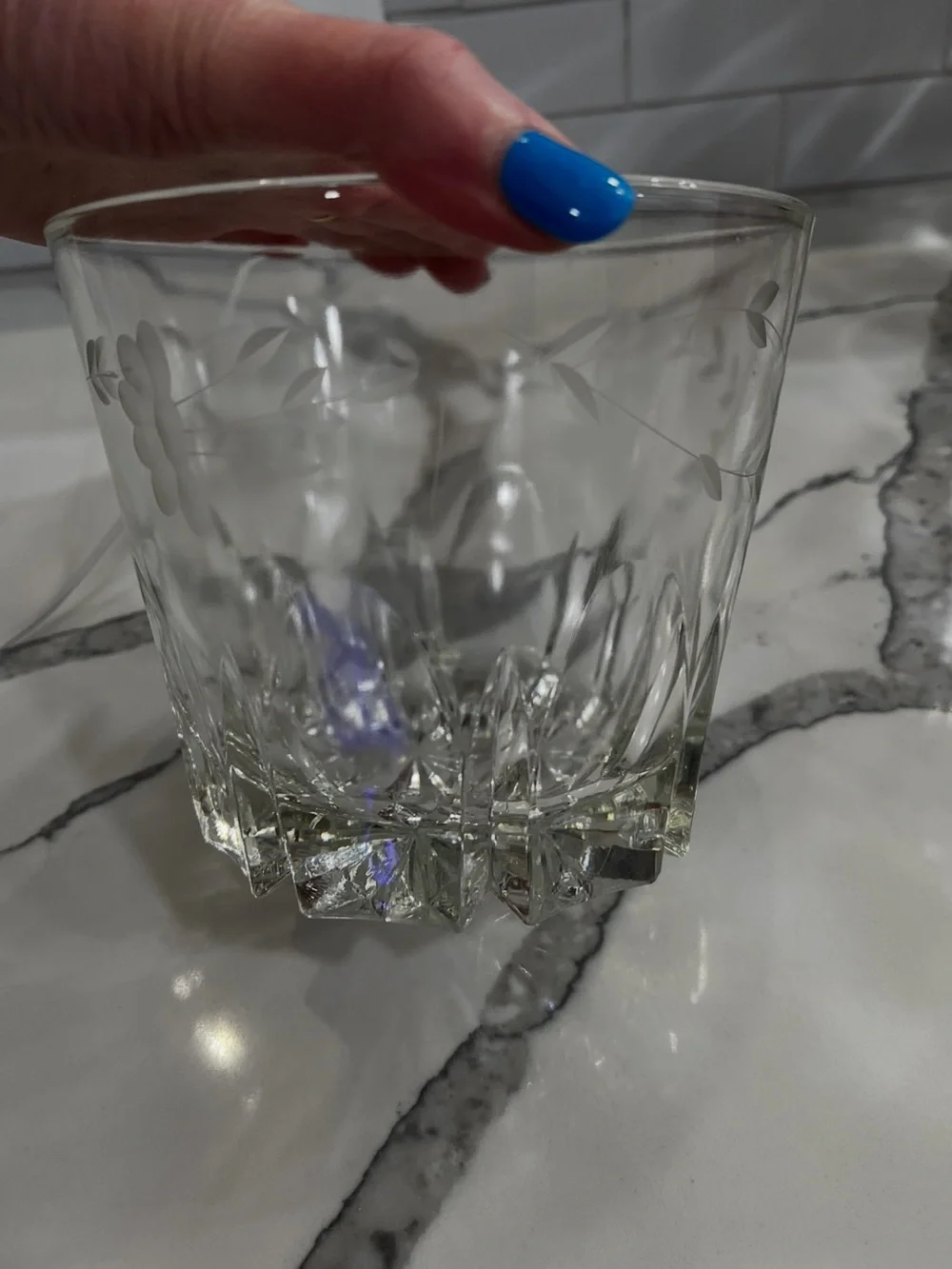 Vintage Heavy PRINCESS HOUSE 1980's Crystal Ice Bucket Heritage Etched Pattern.